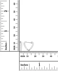 Cubic Zirconia Heart Hoop Earrings