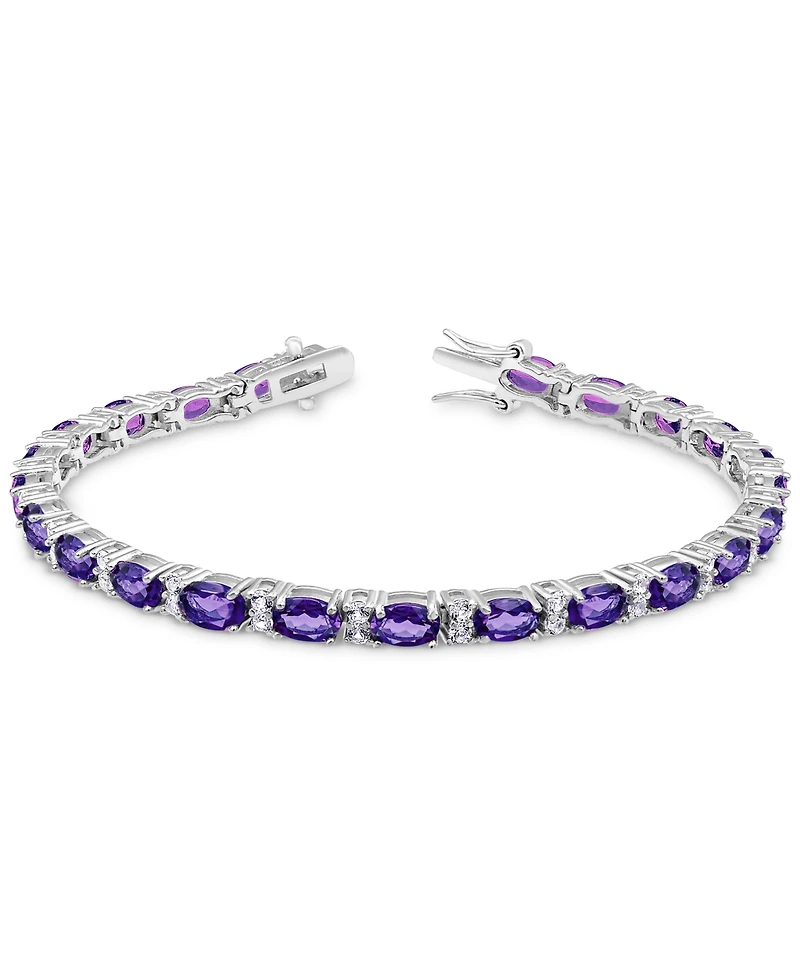Citrine (10 ct. t.w.) & White Topaz (1-3/4 ct. t.w.) Link Bracelet in Sterling Silver