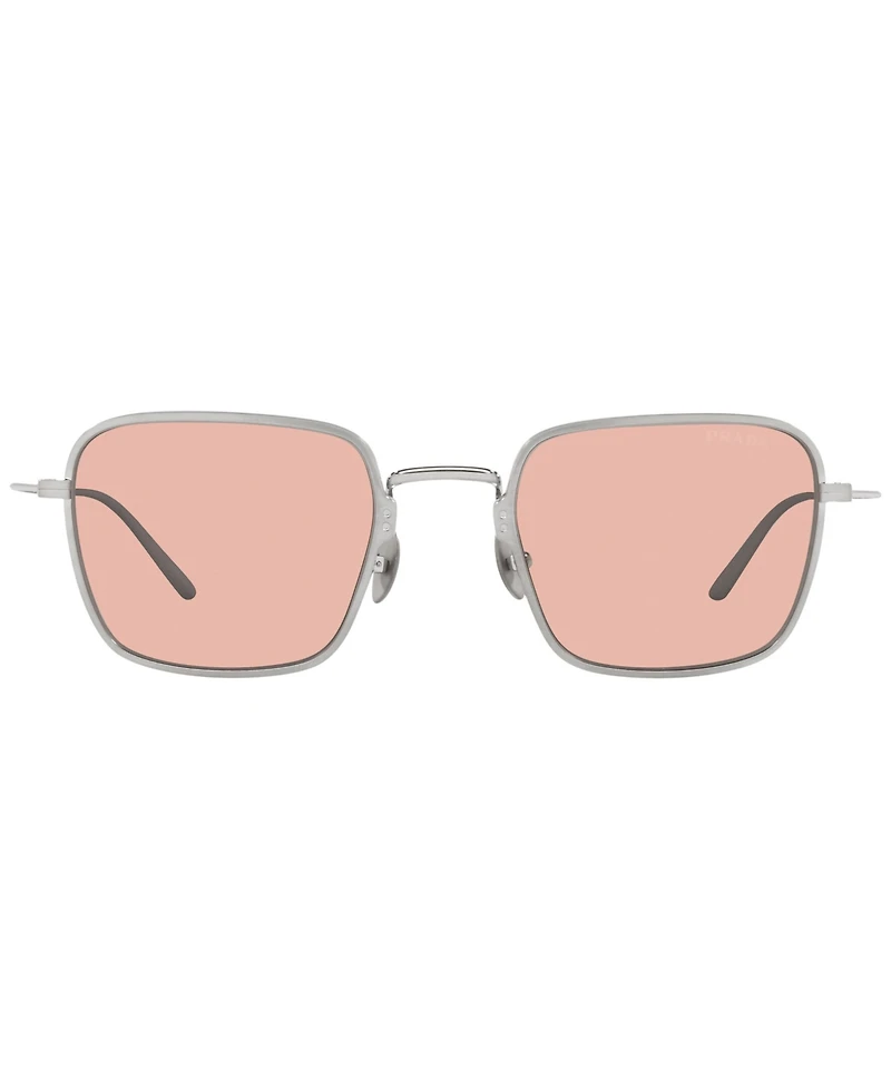 Prada Titanium Rectangular Men's Sunglasses, Pr 54WS