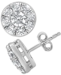 Diamond Halo Stud Earrings (2 ct. t.w.) in 14k White Gold