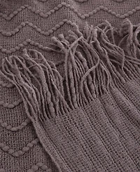 Happycare Textiles Solid Soft Zigzag Lightweight Throw, 60" x 50"