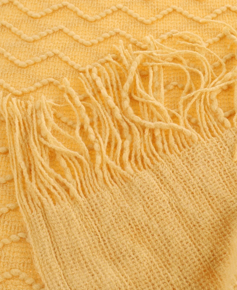 Happycare Textiles Solid Soft Zigzag Lightweight Throw, 60" x 50"