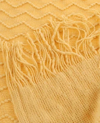Happycare Textiles Solid Soft Zigzag Lightweight Throw, 60" x 50"