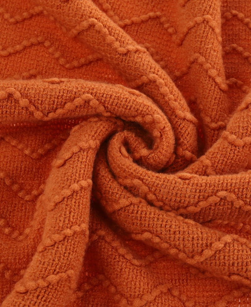Happycare Textiles Solid Soft Zigzag Lightweight Throw, 60" x 50"