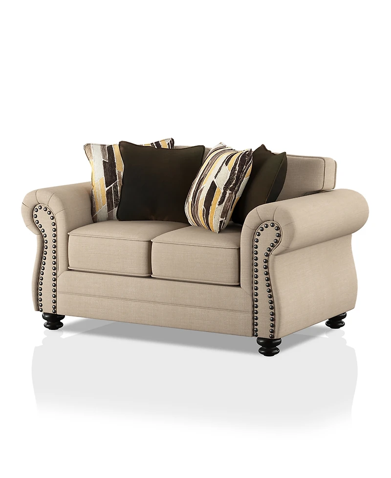 Furniture of America Sillman Upholstered Loveseat