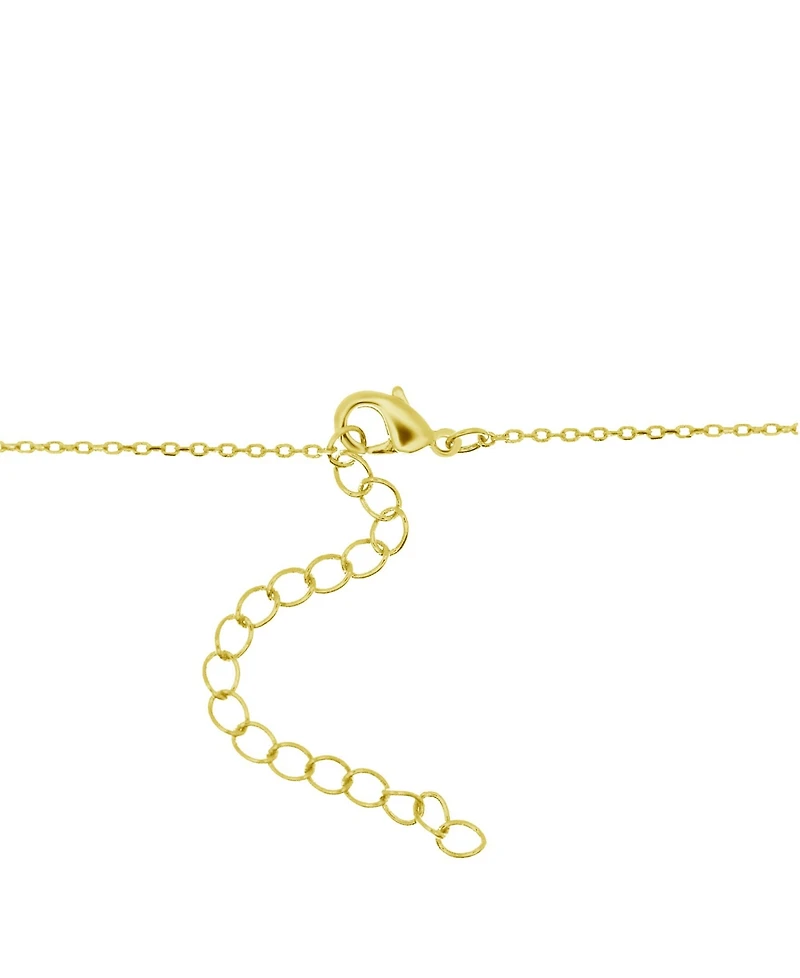 And Now This Multi Channel Color Stone Drop Necklace, Gold Plate 16"+2" extender