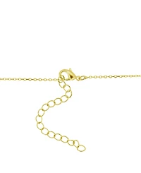 And Now This Multi Channel Color Stone Drop Necklace, Gold Plate 16"+2" extender