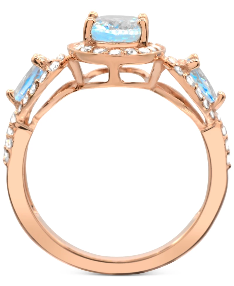 Aquamarine (1-1/2 ct. t.w.) Diamond (1/2 ct. t.w.) Ring in 14K Rose Gold