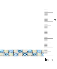 Sky Blue Topaz (26-3/8 ct. t.w.) and Opal (18-3/4 ct. t.w.) Tennis Bracelet in Sterling silver