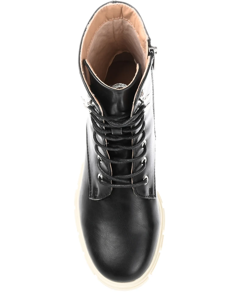 Journee Collection Women's Madelynn Lace Up Lug Sole Combat Boots
