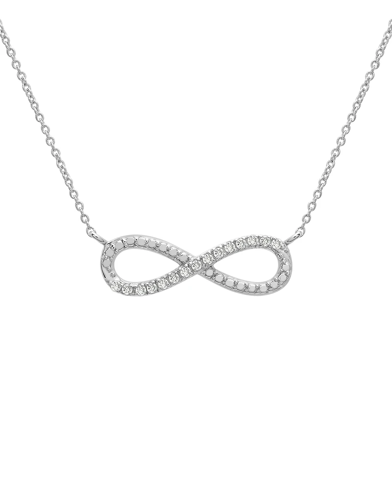 Diamond Infinity 18" Pendant Necklace (1/10 ct. t.w.) in Sterling Silver