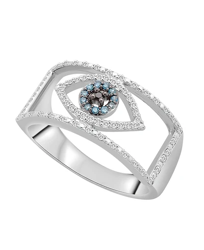 Wrapped Diamond Evil Eye Ring (1/6 ct. t.w.) 10k Gold or White Created for Macy's
