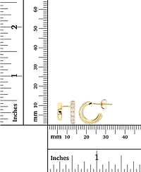 Cubic Zirconia Cuff Hoop Earrings