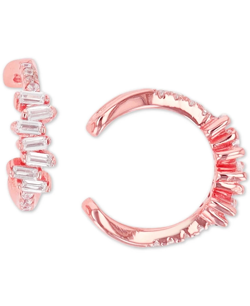 Cubic Zirconia Round and Baguette Ear Cuffs