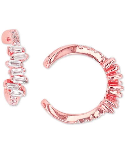 Cubic Zirconia Round and Baguette Ear Cuffs