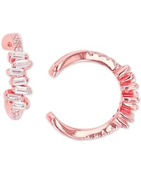 Cubic Zirconia Round and Baguette Ear Cuffs