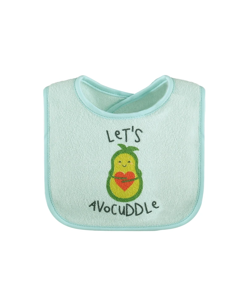 The Peanutshell Cotton Baby Bibs for Girls or Boys, 8 Pack, Green, Blue, Yellow