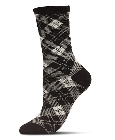 MeMoi Women's Diamond Overlay Cashmere Blend Crew Socks