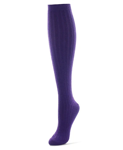 MeMoi Women's Rib Cashmere Blend Knee High Socks