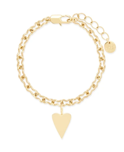Cameron 14K Gold Plated Heart Charm Bracelet