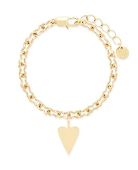 Cameron 14K Gold Plated Heart Charm Bracelet