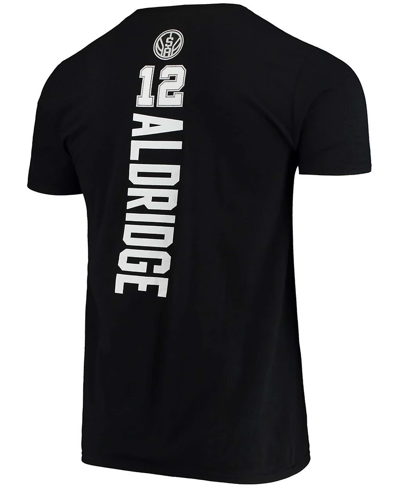 Men's Lamarcus Aldridge Black San Antonio Spurs Team Playmaker Name and Number T-shirt