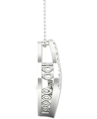 Twinkling Diamond Star Diamond Wishbone 18" Pendant Necklace (1/5 ct. t.w.) in 10k White Gold