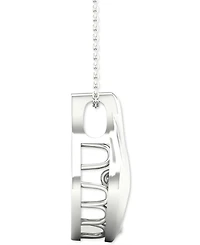 Twinkling Diamond Star Diamond Framed Solitaire 18" Pendant Necklace (1/5 ct. t.w.) in 10k White Gold
