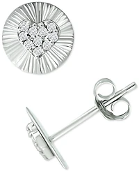 Giani Bernini Cubic Zirconia Heart Disc Stud Earrings, Created for Macy's