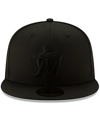 New Era Men's Black Miami Marlins 2019 Black-on-Black 59FIFTY Fitted Hat