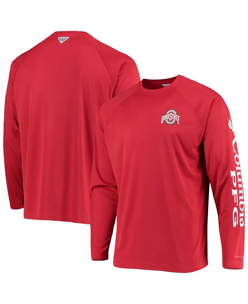 Columbia Men's Pfg Ohio State Buckeyes Terminal Tackle Omni-Shade Long Sleeve T-Shirt