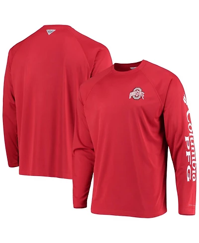 Columbia Men's Pfg Ohio State Buckeyes Terminal Tackle Omni-Shade Long Sleeve T-Shirt