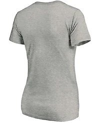 Women's Heathered Gray Florida Gators Primary Logo V-Neck T-shirt
