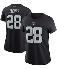 Women's Josh Jacobs Black Las Vegas Raiders Name Number T-shirt