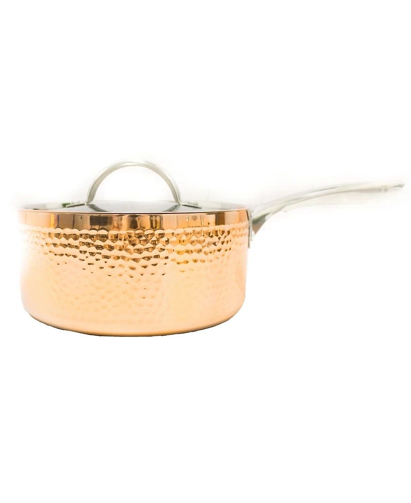 BergHOFF Vintage Tri-Ply Copper 8" Saucepan 3qt. with Lid, Hammered