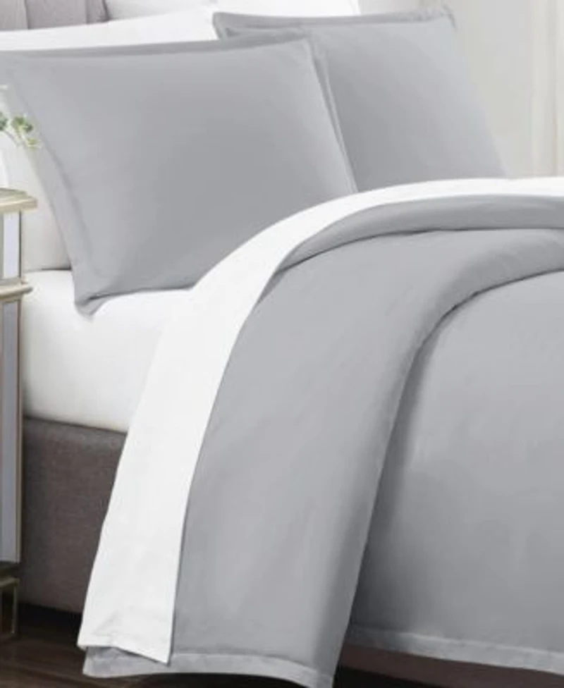 Charisma Solid 310 Thread Count Cotton Sateen Duvet Cover Set