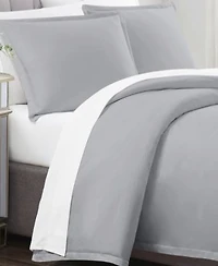 Charisma Solid 310 Thread Count Cotton Sateen Duvet Cover Set
