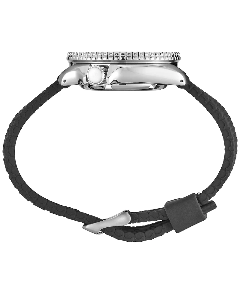 Seiko Men's Automatic 5 Sports Black Silicone Strap Watch 43mm