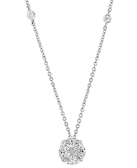 Effy Diamond Round Cluster 18" Pendant Necklace (3/4 ct. t.w.) in 14k White Gold