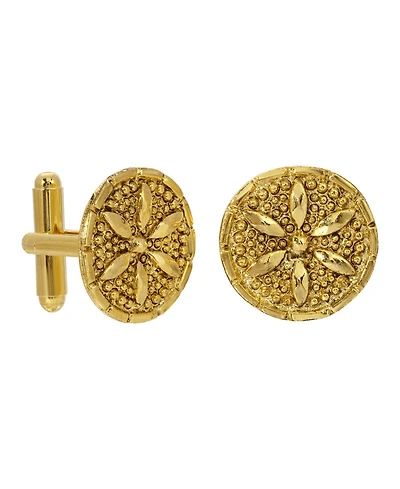 2028 14K Gold-tone Round Cufflinks