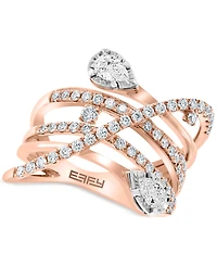 Effy Diamond Multirow Statement Ring (7/8 ct. t.w.) in 14k Rose and White Gold