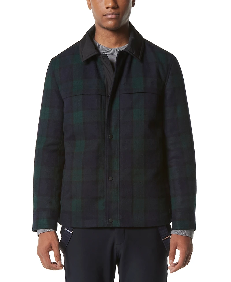 Marc New York Men's Gosper Quilted Plaid Shirt Jacket