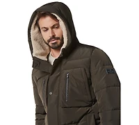 Marc New York Men's Yarmouth Micro Sheen Parka Jacket with Fleece-Lined Hood