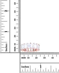 White Cubic Zirconia Eternity Band 14k Rose Gold Plated Sterling Silver