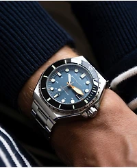 Spinnaker Men's Dumas Automatic Blue Yonder with Silver-Tone Solid Stainless Steel Bracelet Watch 44mm
