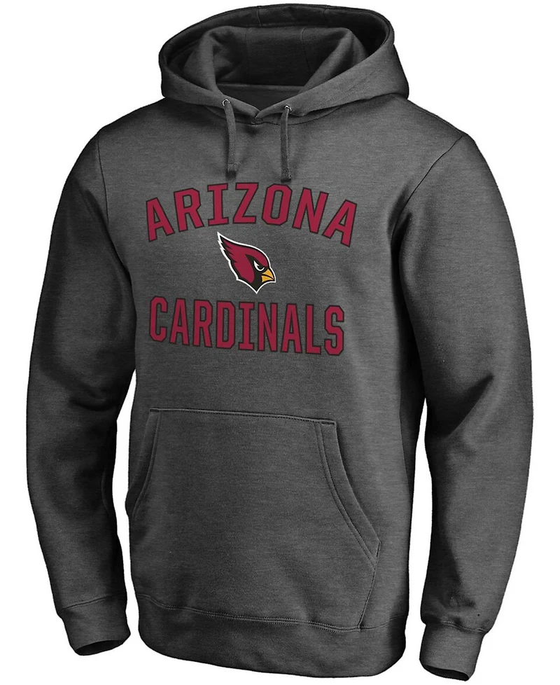 Men's Heathered Charcoal Arizona Cardinals Victory Arch Team Pullover Hoodie