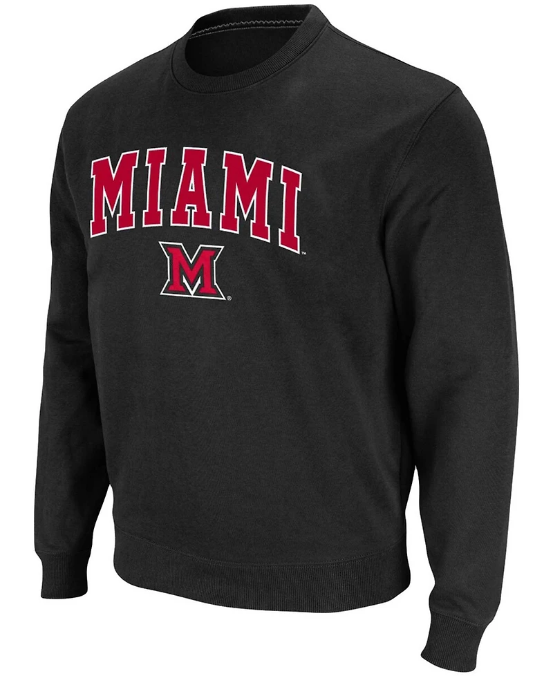 Colosseum Men's Miami University RedHawks Arch Logo Crew Neck Sweatshirt