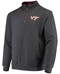 Men's Big and Tall Charcoal Virginia Tech Hokies Tortugas Logo Quarter-Zip Jacket