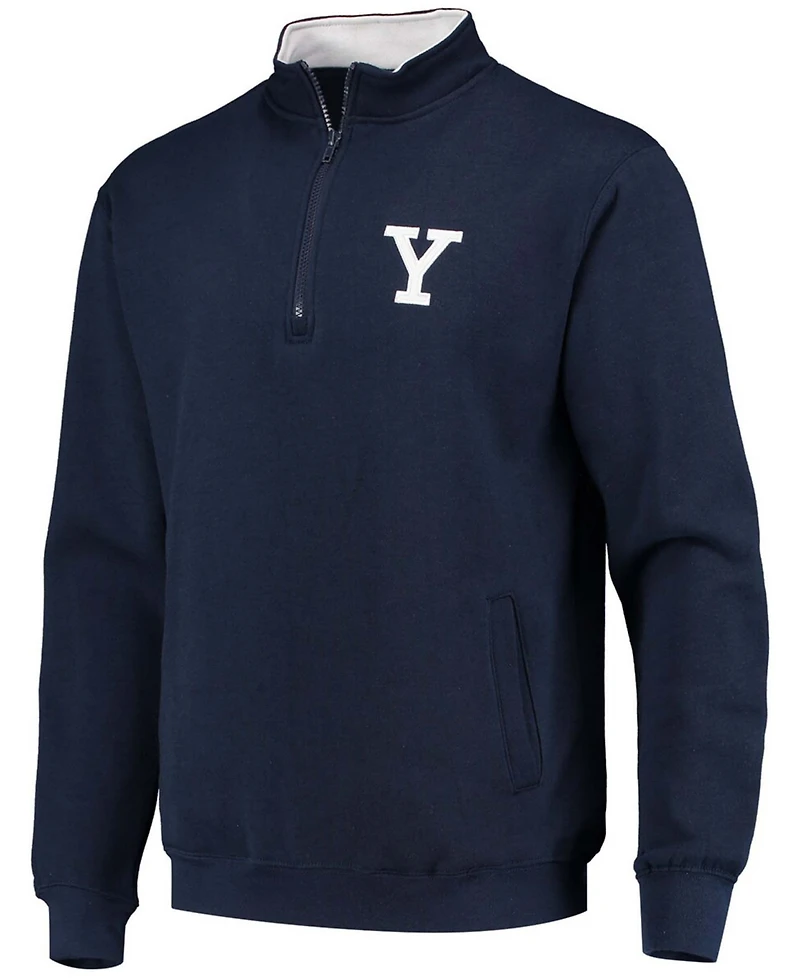 Men's Colosseum Yale Bulldogs Tortugas Team Logo Quarter-Zip Jacket