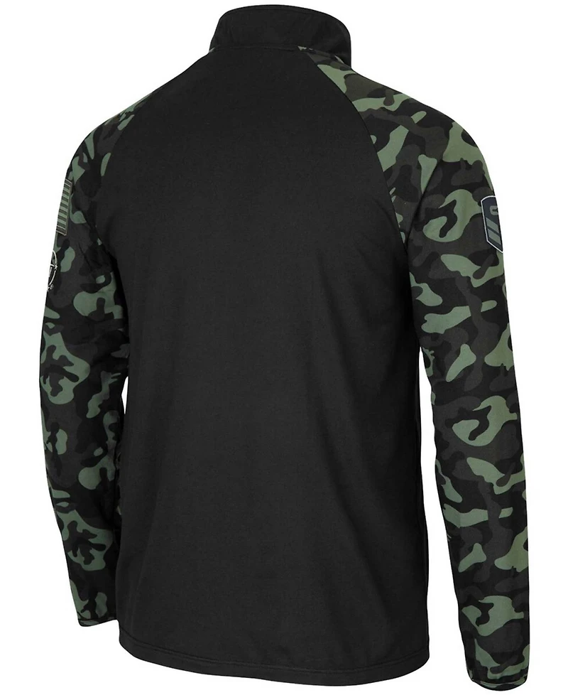 Men's Black Loyola Chicago Ramblers Oht Military-Inspired Appreciation Take Flight Raglan Quarter-Zip Jacket